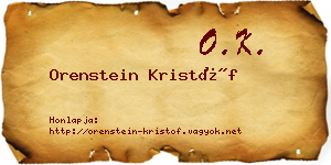 Orenstein Kristóf névjegykártya