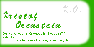 kristof orenstein business card